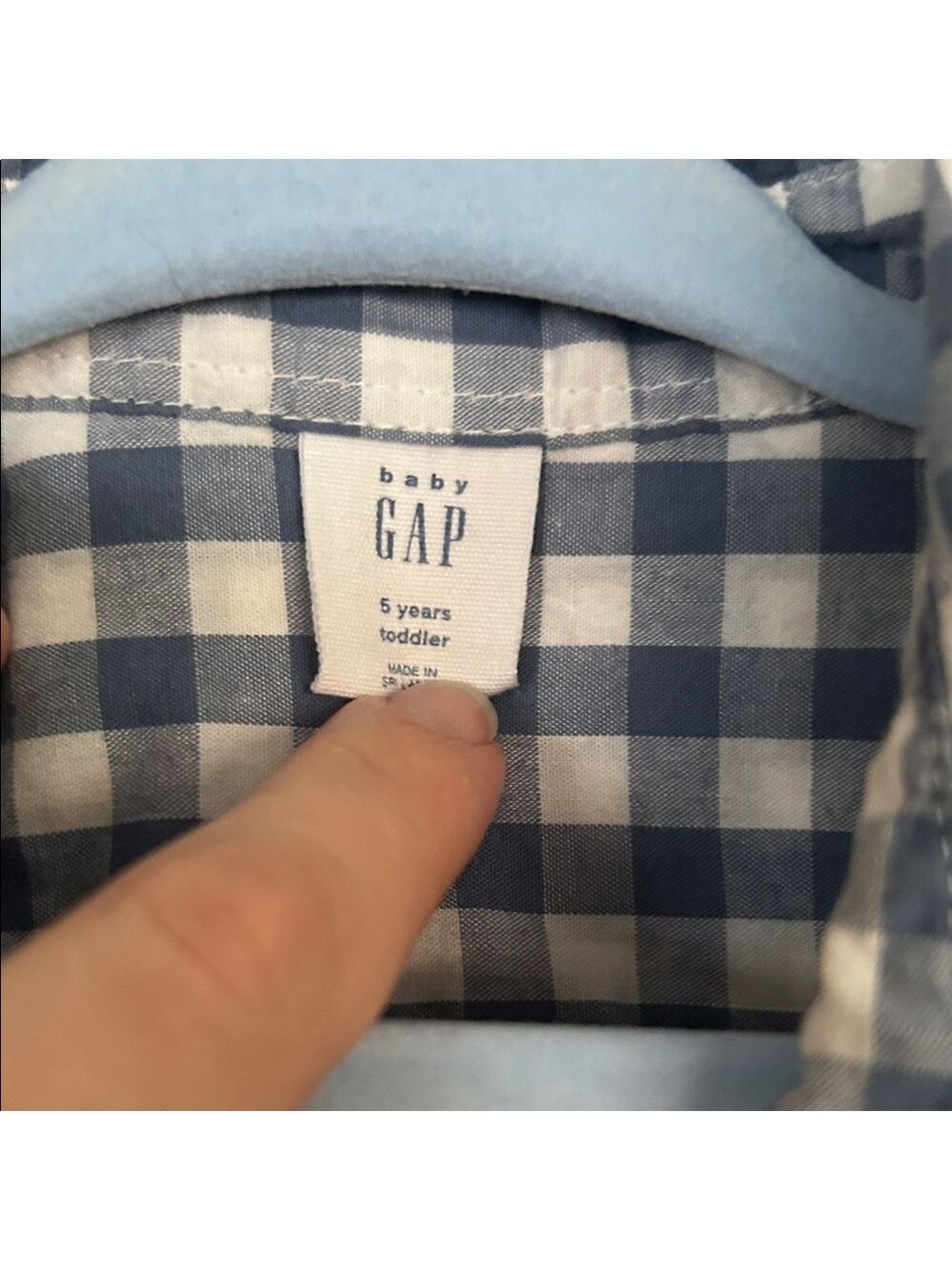 GAP Navy and White Checkered Button-Up Shirt - Picture 2 of 2